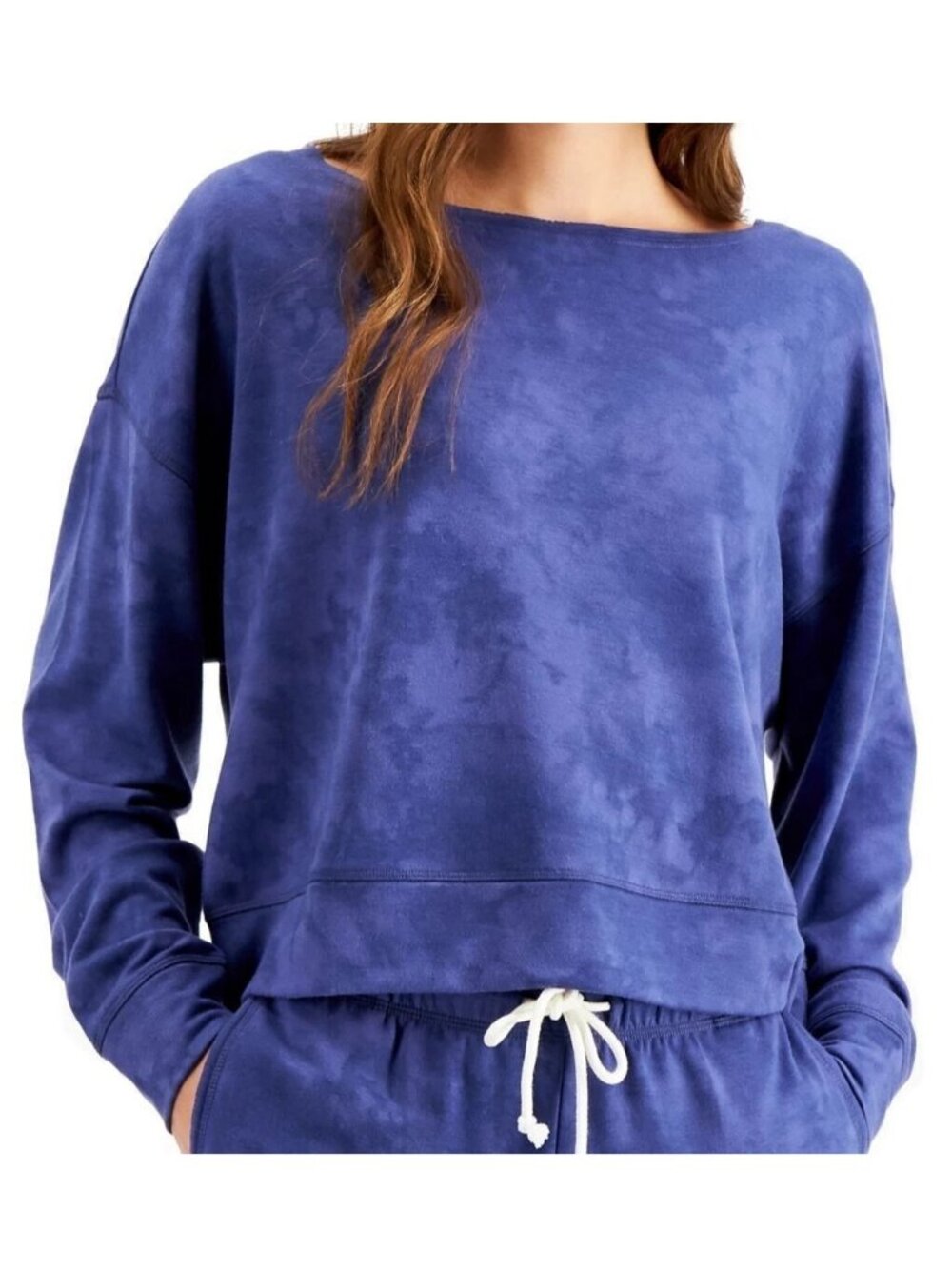 Jenni Intimates Women's Super Soft Crew Sleep Top, Sailors Delight Blue
